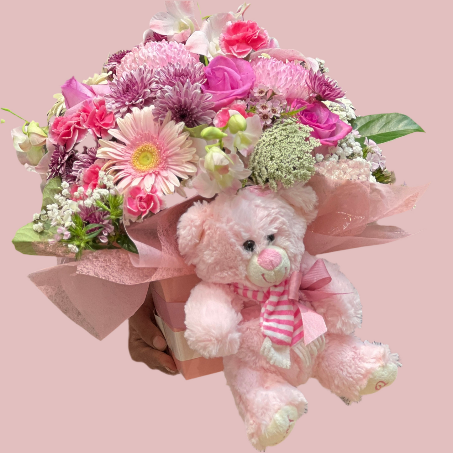 Pink Teddy & Blooms