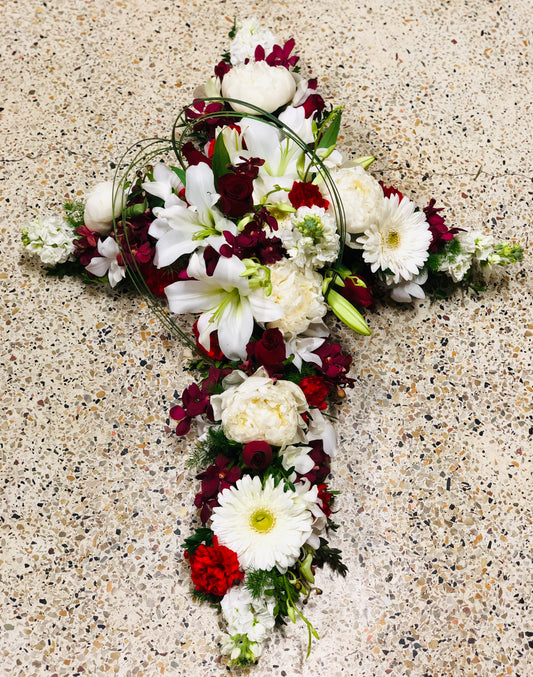 Cross Funeral Wreath