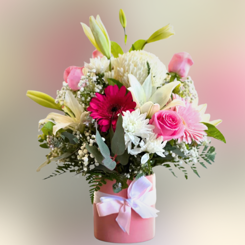 Pink & White Harmony Hat Box.
