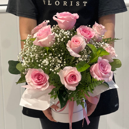 Prettiest Pink Roses Hat Box